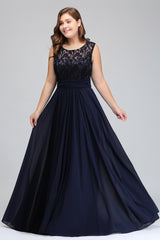 Classy Bateau Sleeveless A-Line Chiffon Floor Length Ruffles Prom Dress