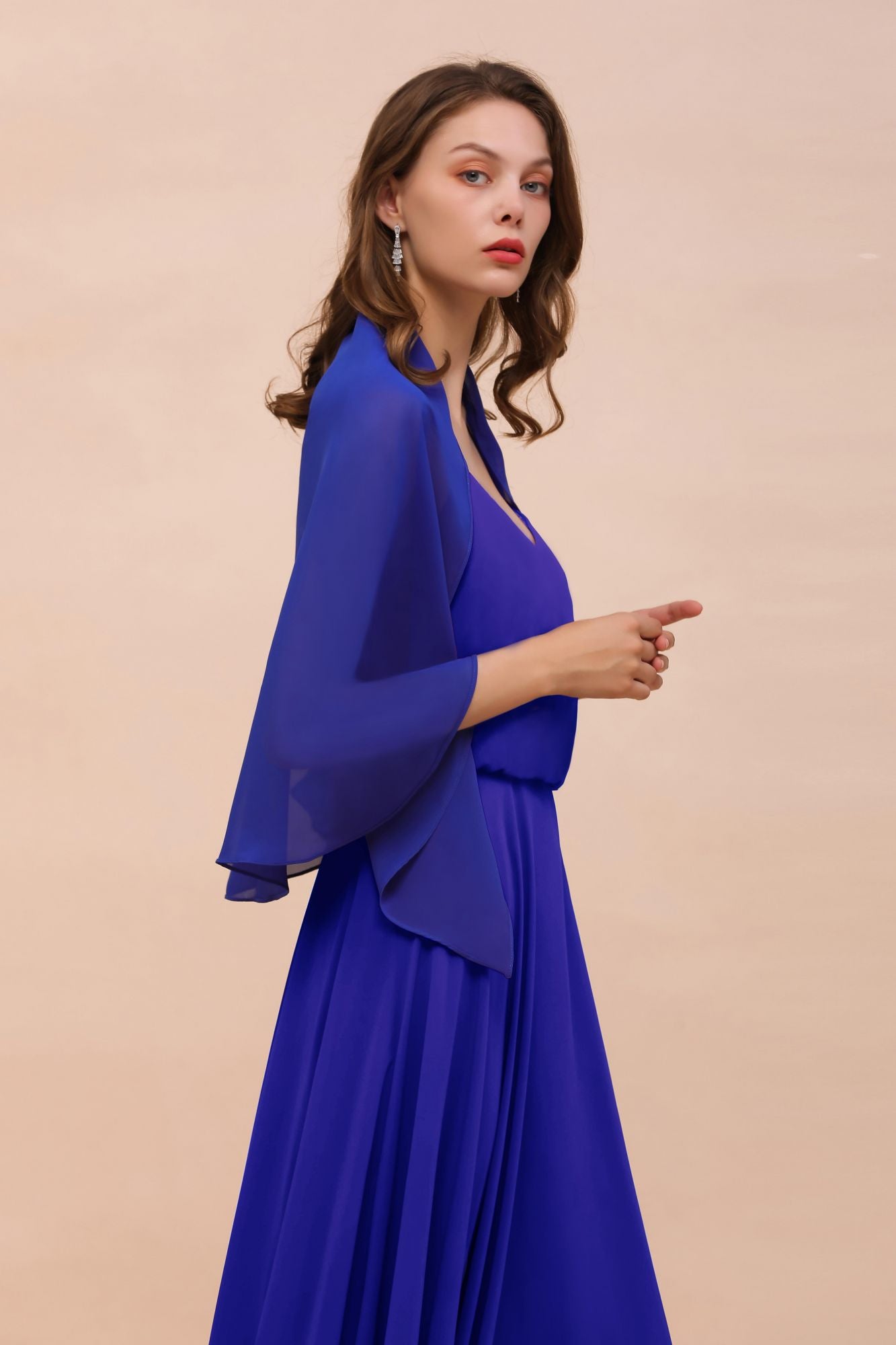 Chiffon Royal Blue Special Occasions Wraps