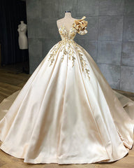 Classy Long A-Line Sweetheart Satin Ruffles Floor Length Wedding Dress