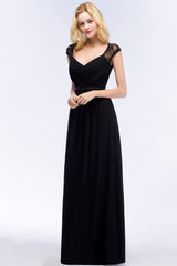 Elegant Mermaid Lace V-Neck Sleeveless Floor Length Bridesmaid Dresses with Sash