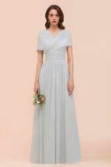 Infinity Chiffon A-Line Wedding Guest Dress Floor Length Bridesmaid Dress