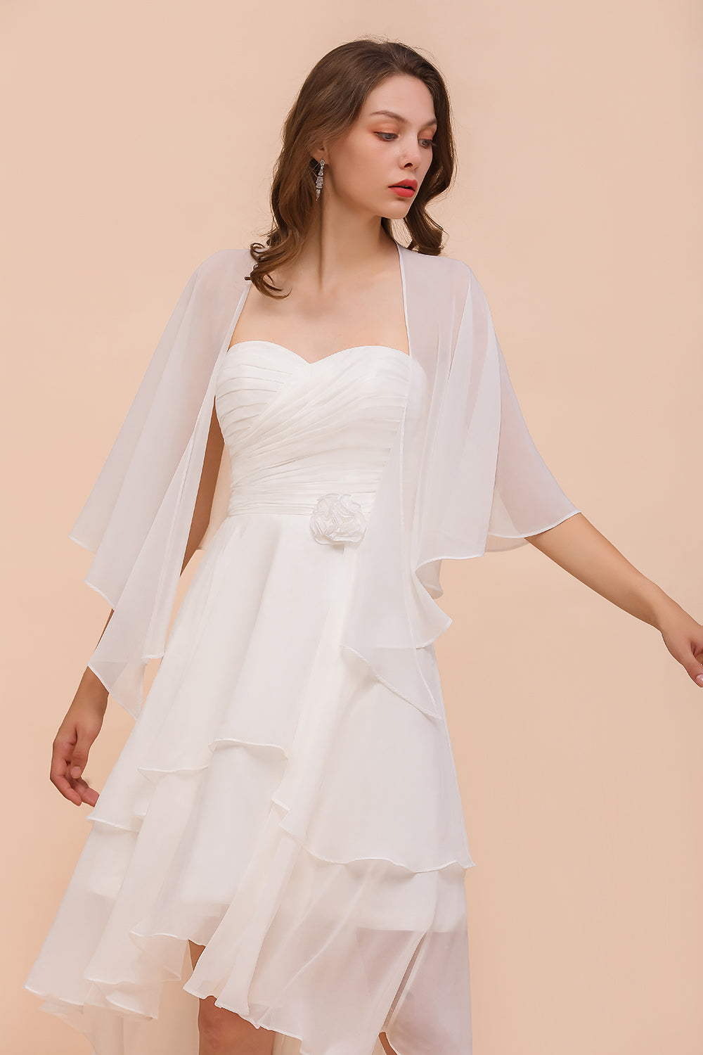 Chiffon White Special Occasions Wraps