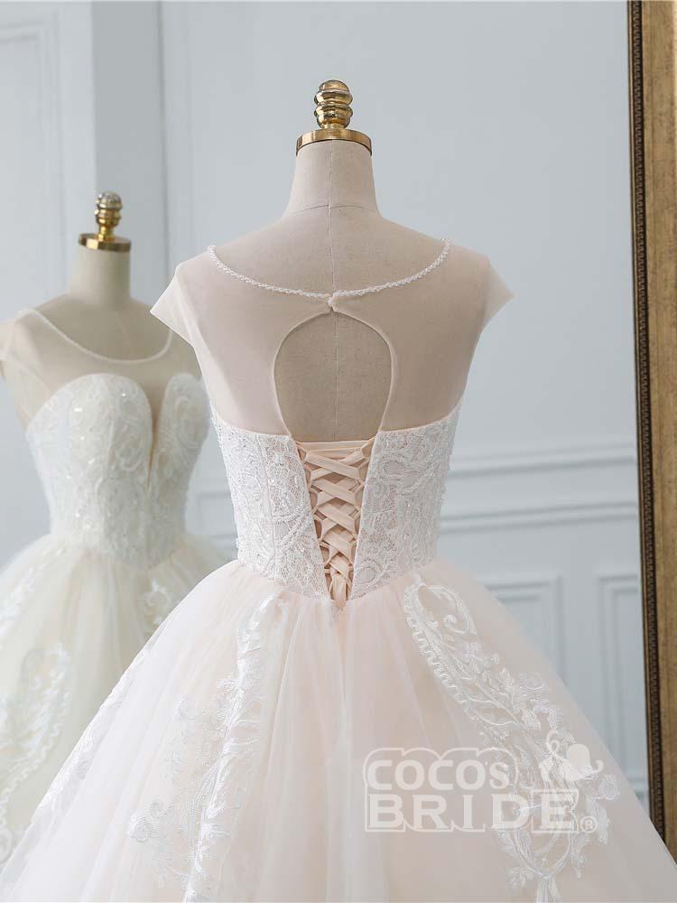 Long Sweetheart Tulle Lace Lace-Up Ball Gown Wedding Dresses