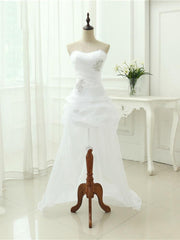Elegant High Low Off the Shoulder Crystal Tulle Wedding Dresses