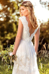 Elegant Long A-line Sweetheart Lace Tulle Wedding Dress