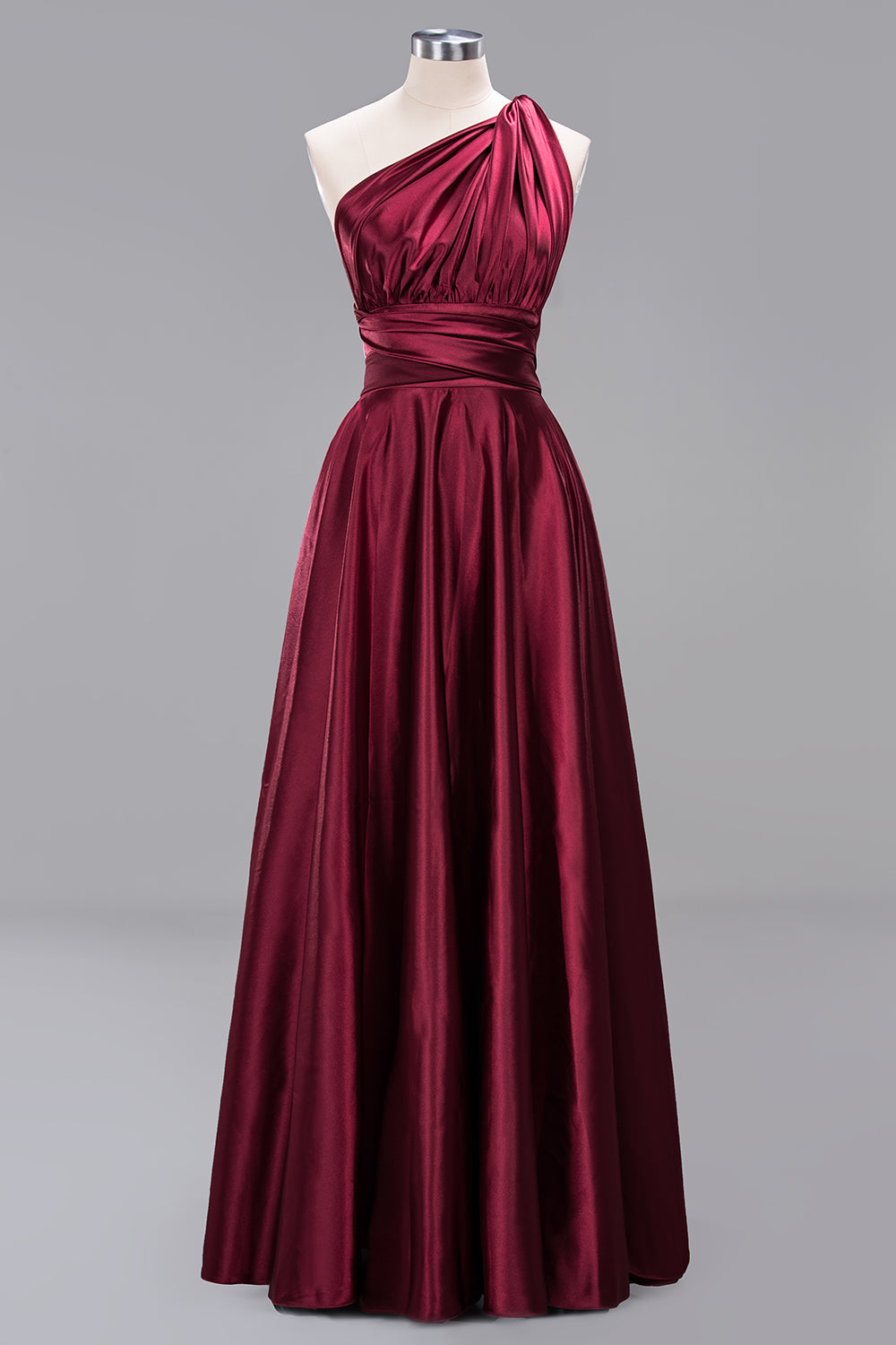 Simple A-Line V-Neck Sleeveless Ruffles Floor Length Bridesmaid Dress