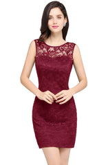 Short Mermaid Lace Sleeveless Knee Length Plus Size Formal Dress