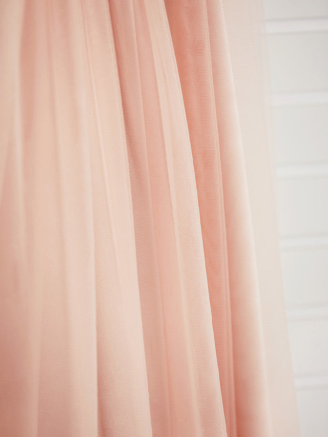 Long A-Line Halter Neck Junior Bridesmaid Dress Tulle Wedding Party Dresses