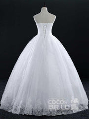 Long Tulle Sweetheart Lace Ball Gown Wedding Dresses