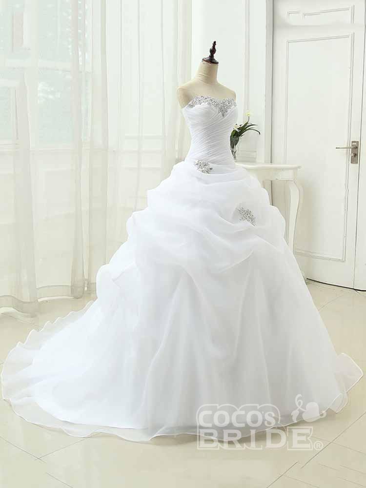 Gorgeous Long Ball Gown Sweetheart Ruffles Wedding Dresses
