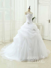 Gorgeous Long Ball Gown Sweetheart Ruffles Wedding Dresses