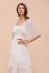 BM1061 White Short Sleeves Chiffon Special Occasions Wraps