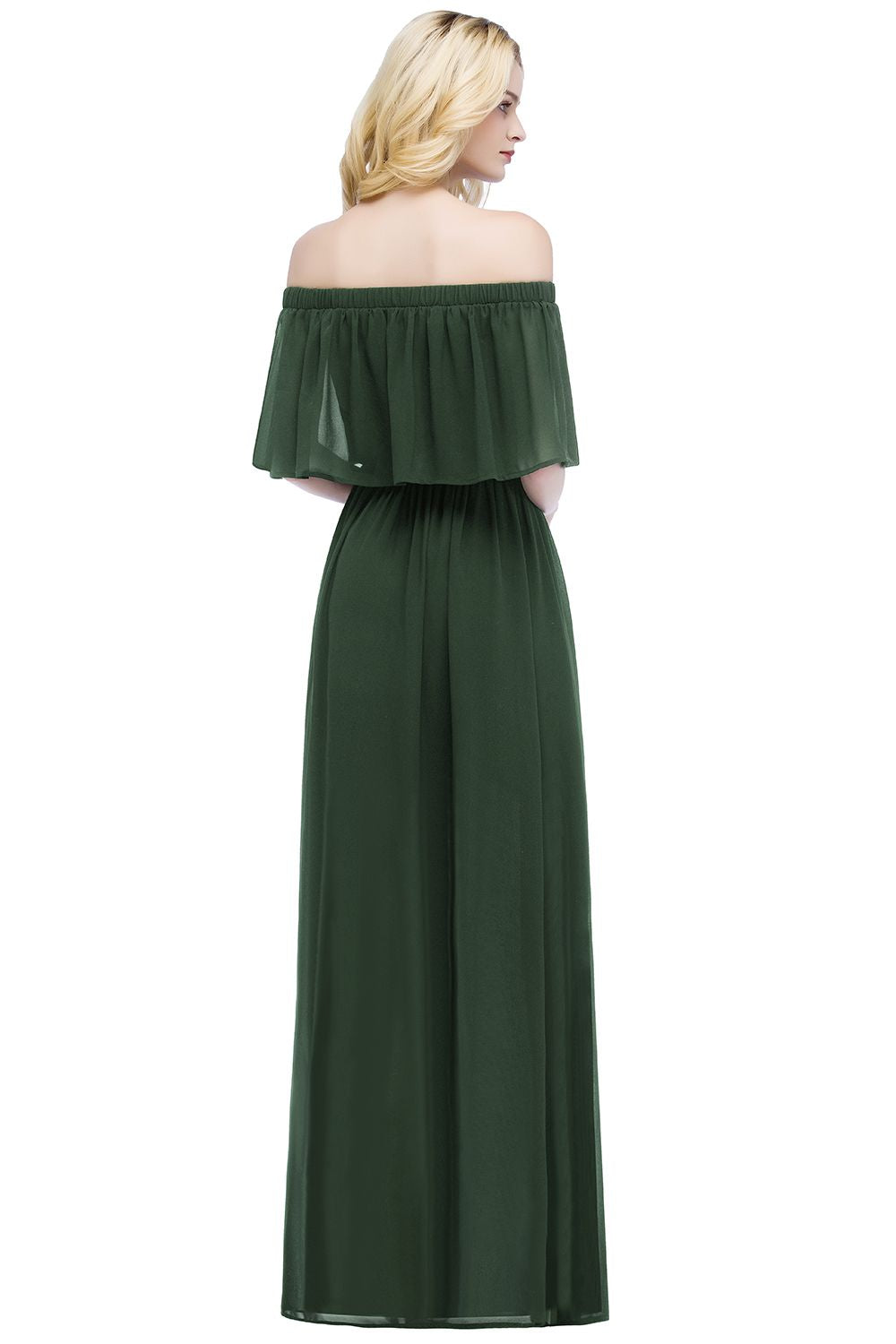 Long A-line Off the Shoulder Chiffon Formal Evening Dresses
