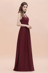 V-Neck A-line Chiffon Sleeveless Evening Maxi Dress