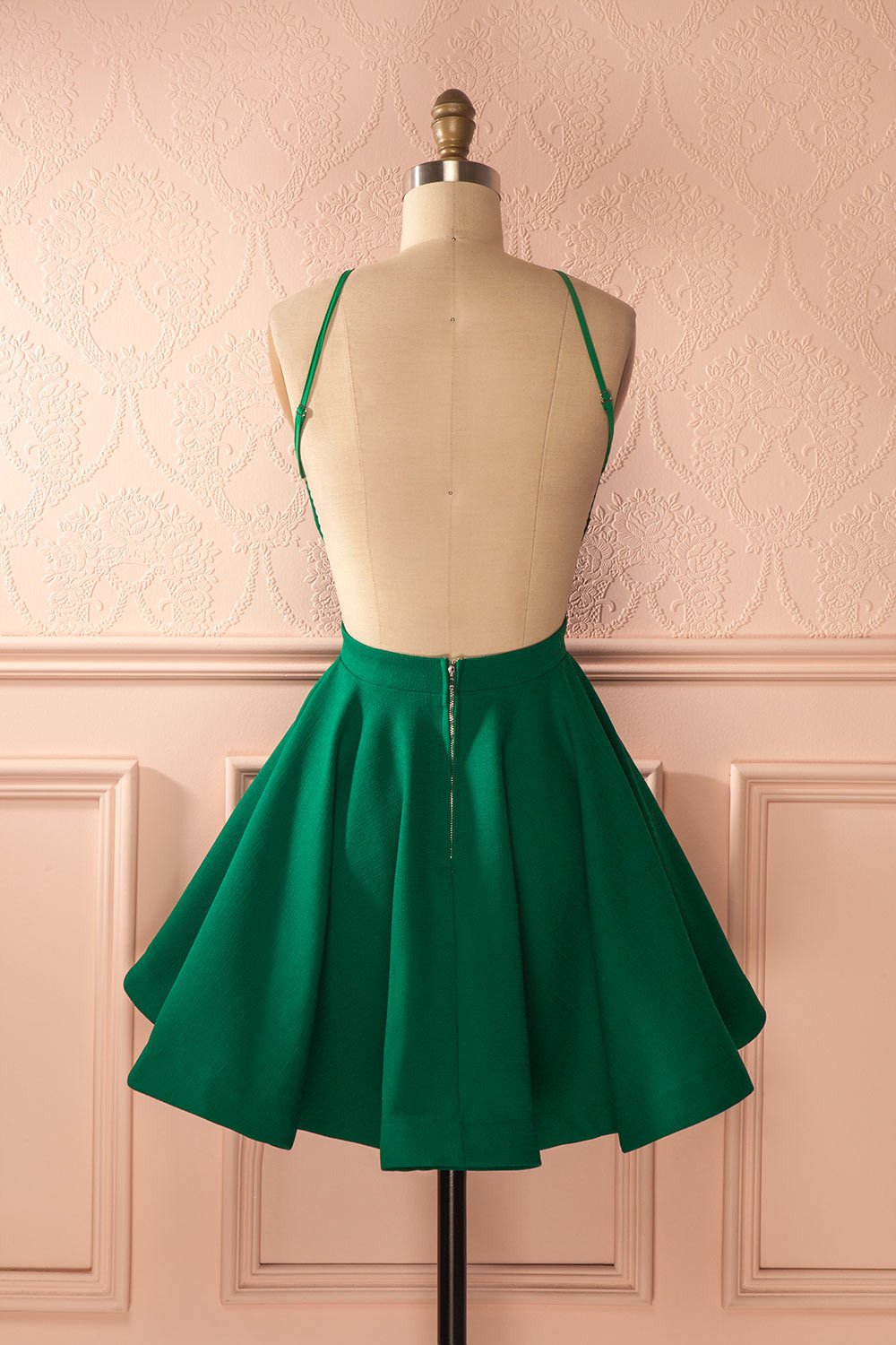 Chic Short A-line Satin Open Back Prom Homecoming Dress