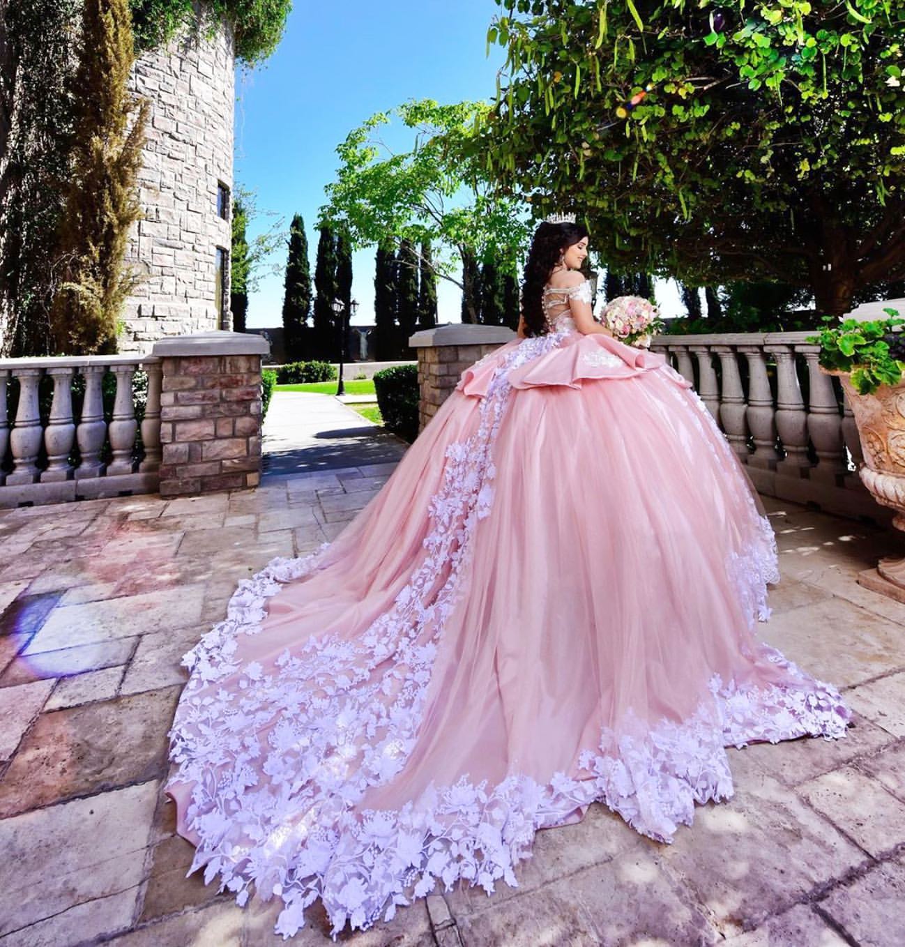 Elegant Long Off the Shoulder Tulle Ball Gown Quinceanera Dress