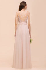 Gorgeous Long A-line Sweetheart Spaghetti Straps Chiffon Backless Bridesmaid Dress