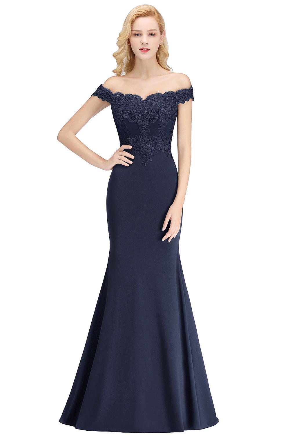 Mermaid Off the Shoulder Long Appliques Bridesmaid Dress
