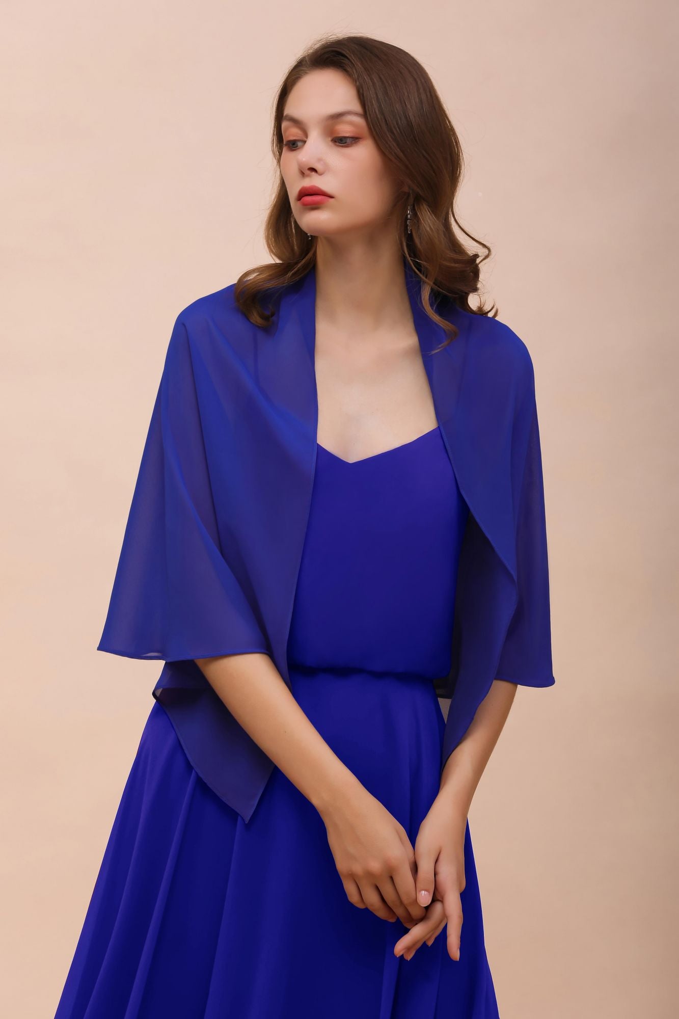 Chiffon Royal Blue Special Occasions Wraps