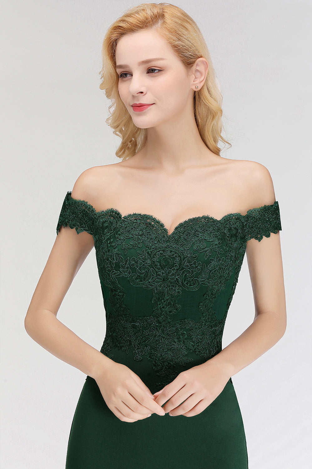 Elegant Long Mermaid Off the Shoulder Lace Bridesmaid Dresses