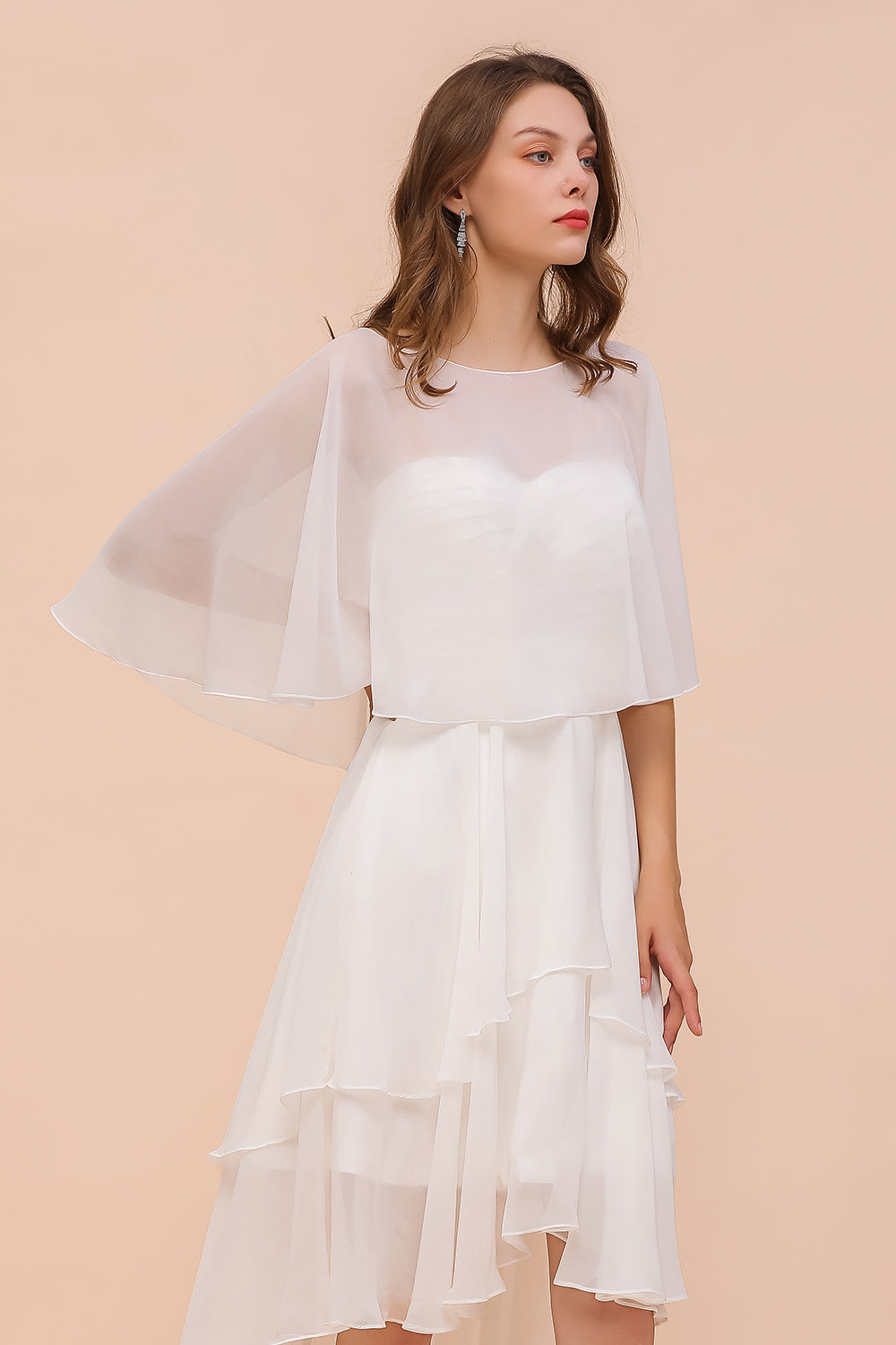 Jewel White Chiffon Special Occasions Wraps