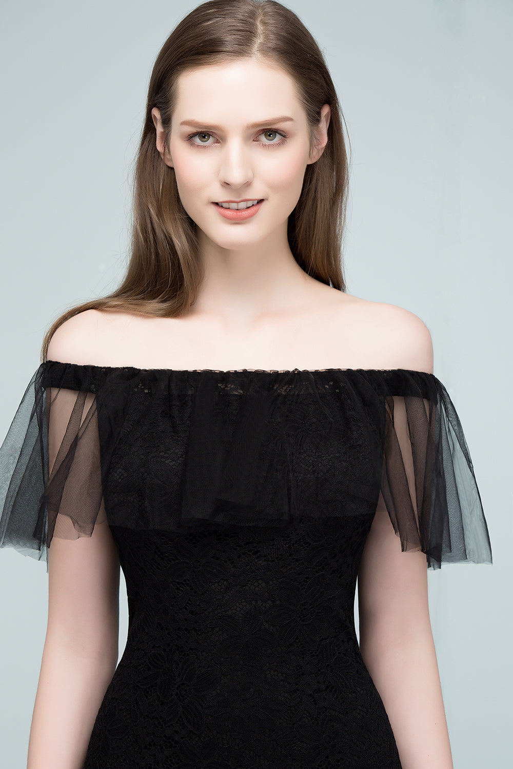 Long Off The Shoulder Black Mermaid Formal Evening Dress