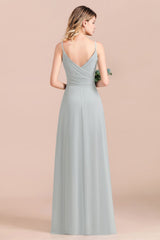 Spaghetti Straps Sweetheart A-Line Wedding Guest Dress Chiffon Bridesmaid Dress