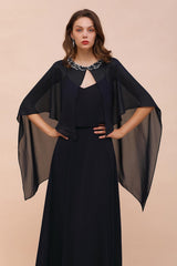 Chiffon Dark Navy Special Occasions Wrap