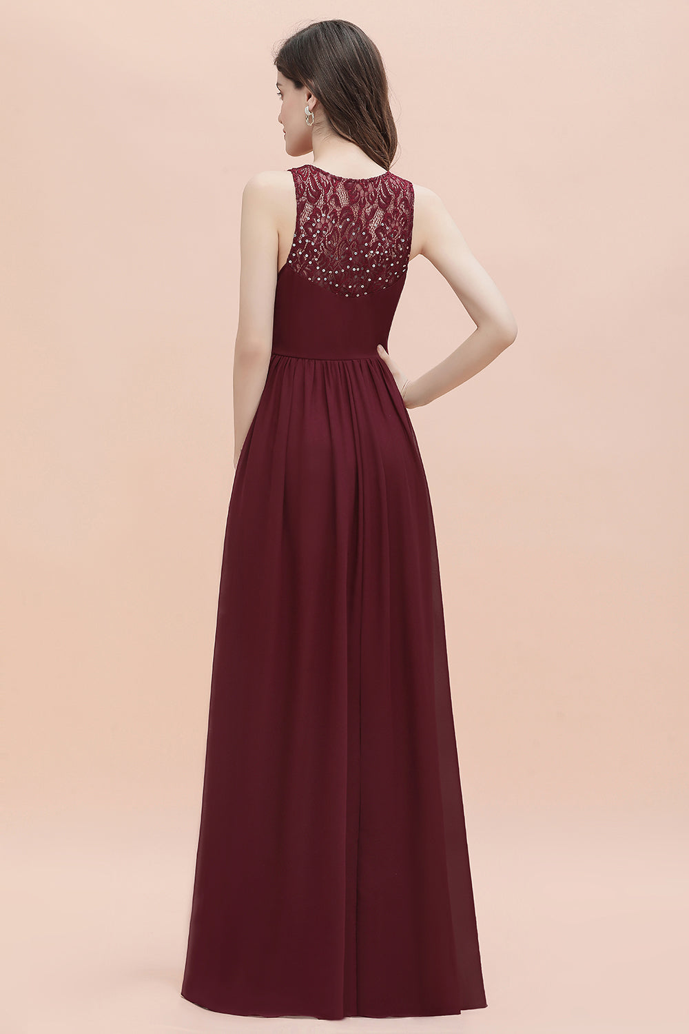 V-Neck A-line Chiffon Sleeveless Evening Maxi Dress