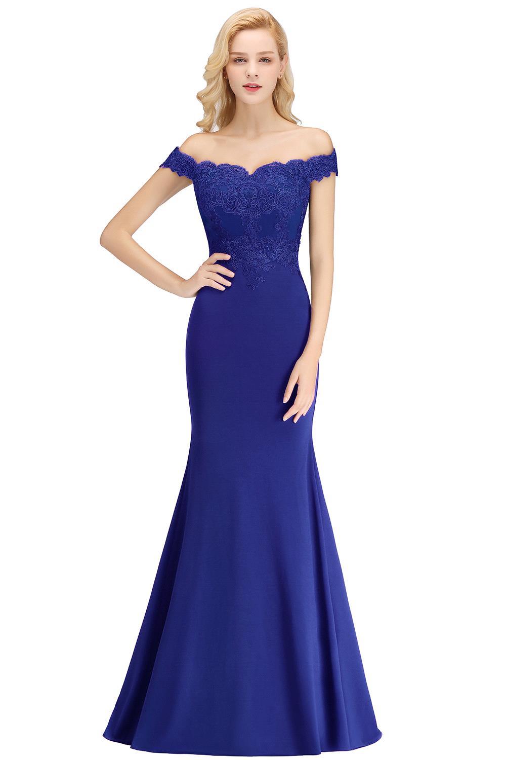 Mermaid Off the Shoulder Long Appliques Bridesmaid Dress