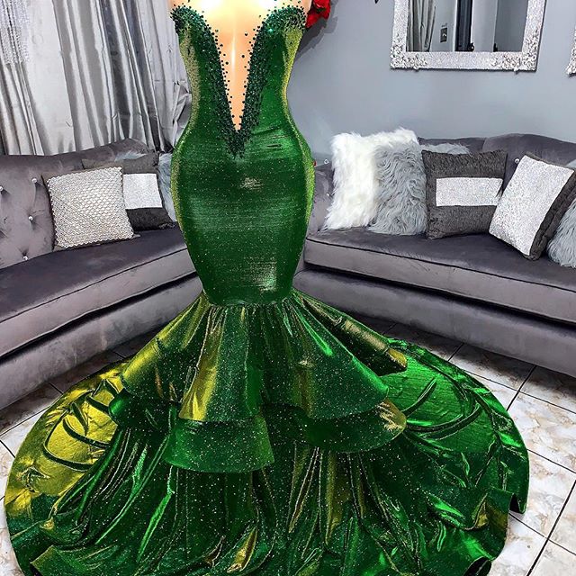 Gorgeous Long Sweetheart Appliques Ruffles Mermaid Prom Dresses