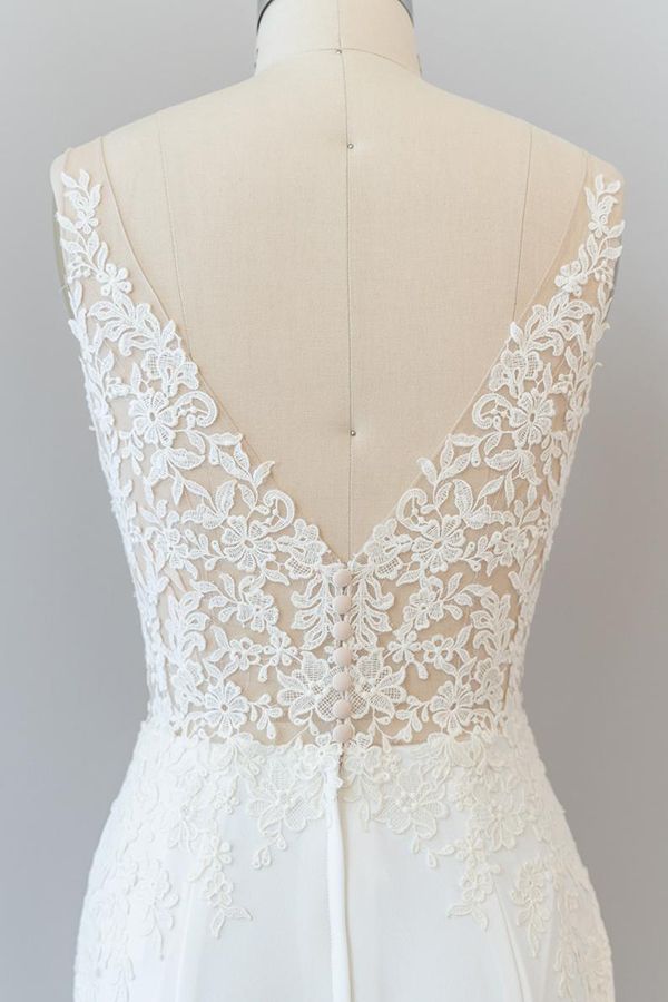 Elegant Long Sweetheart Lace Floor Length Mermaid Wedding Dress