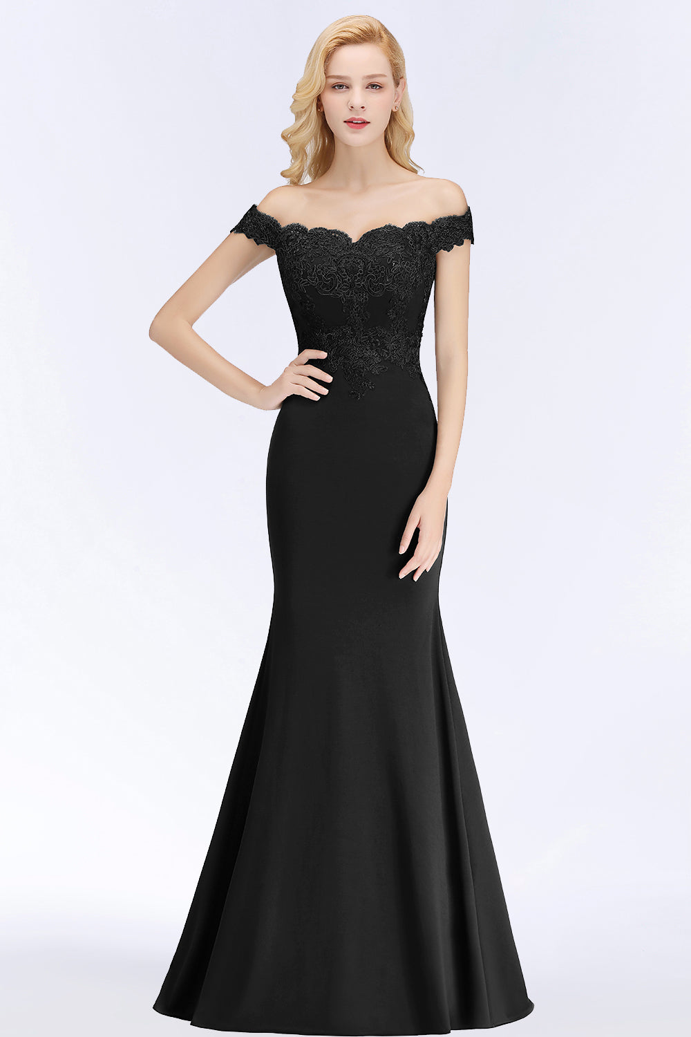 Elegant Long Mermaid Off the Shoulder Lace Bridesmaid Dresses