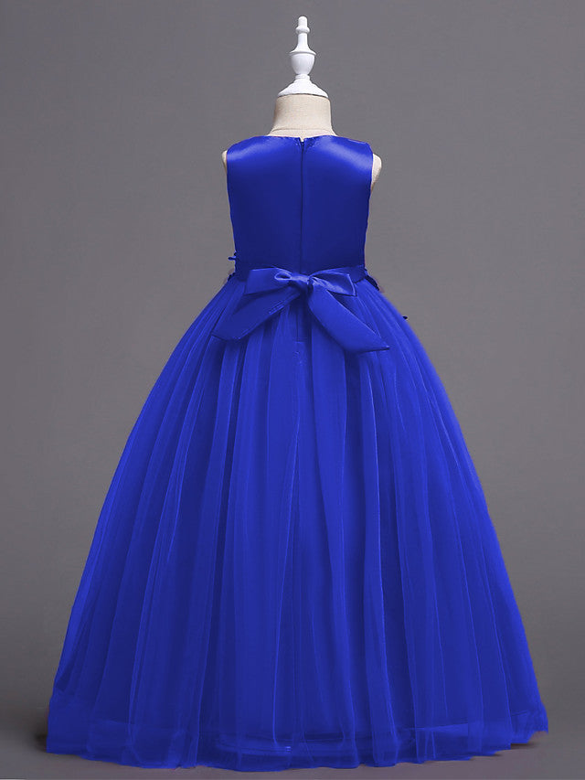 Princess Lace Tulle Floor Length Flower Girl Dresses for Wedding