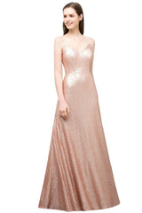 Long Sweetheart Sequined A-line Formal Evening Dress