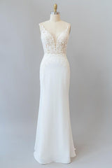 Elegant Long Sweetheart Lace Floor Length Mermaid Wedding Dress