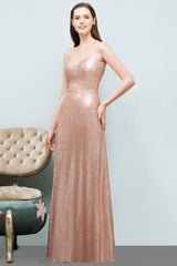 Long Sweetheart Sequined A-line Formal Evening Dress
