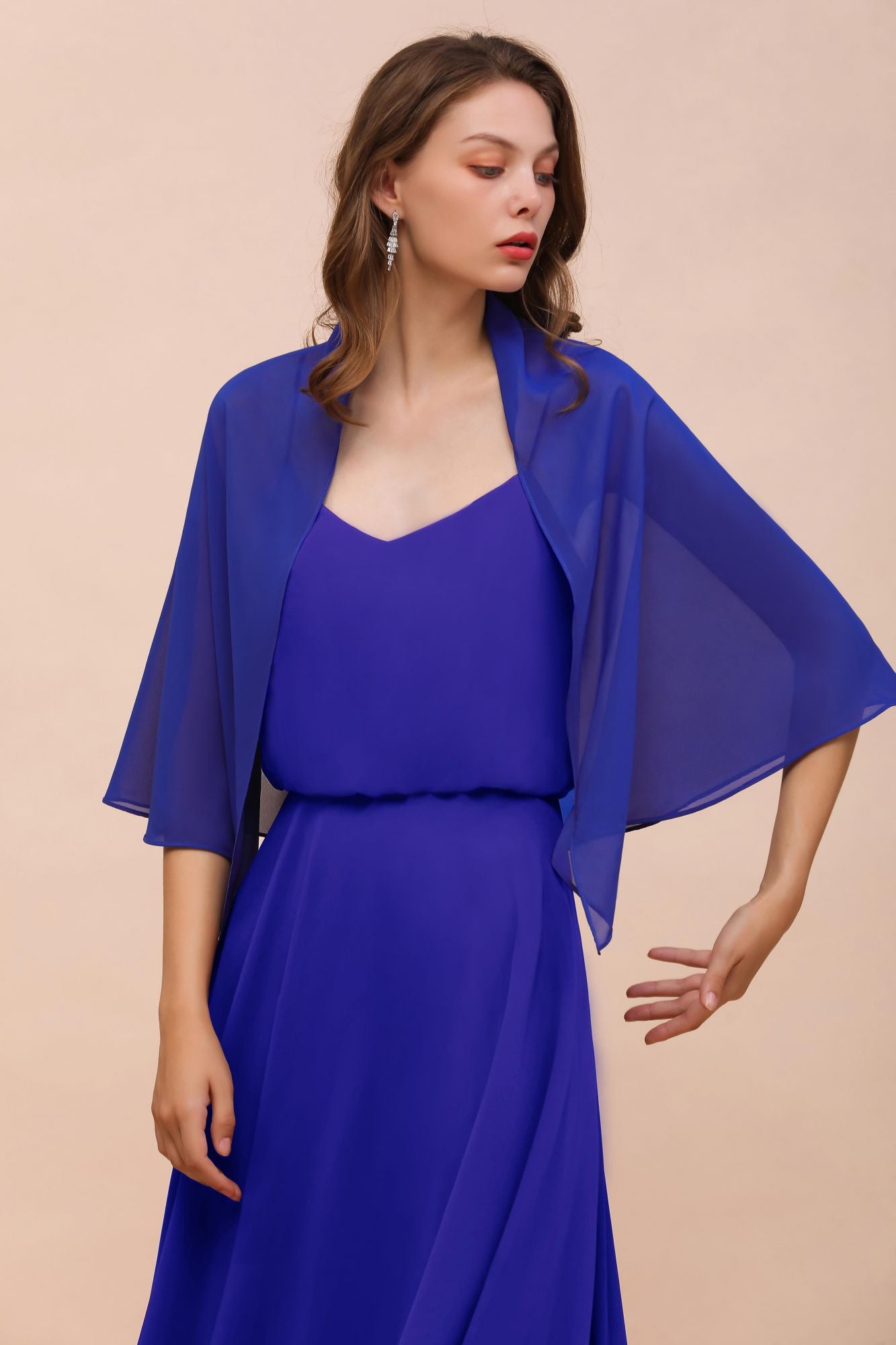 Chiffon Royal Blue Special Occasions Wraps