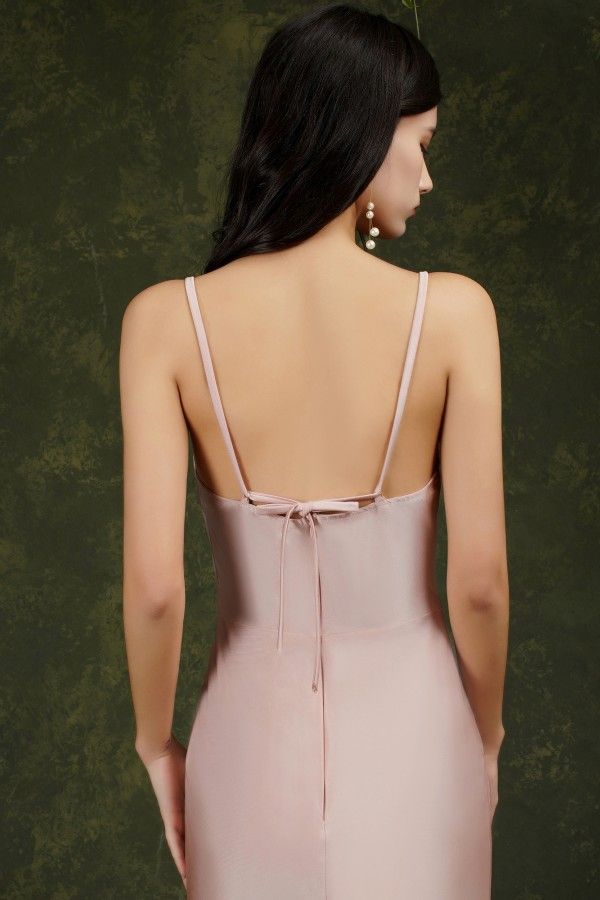 Long Mermaid V-neck Spaghetti Straps Formal Evening Dresses with Slit