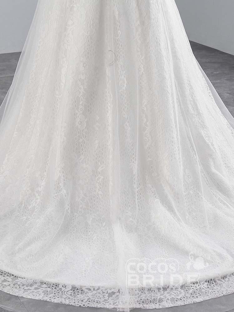 Elegant Long Lace Appliques Mermaid Wedding Dresses