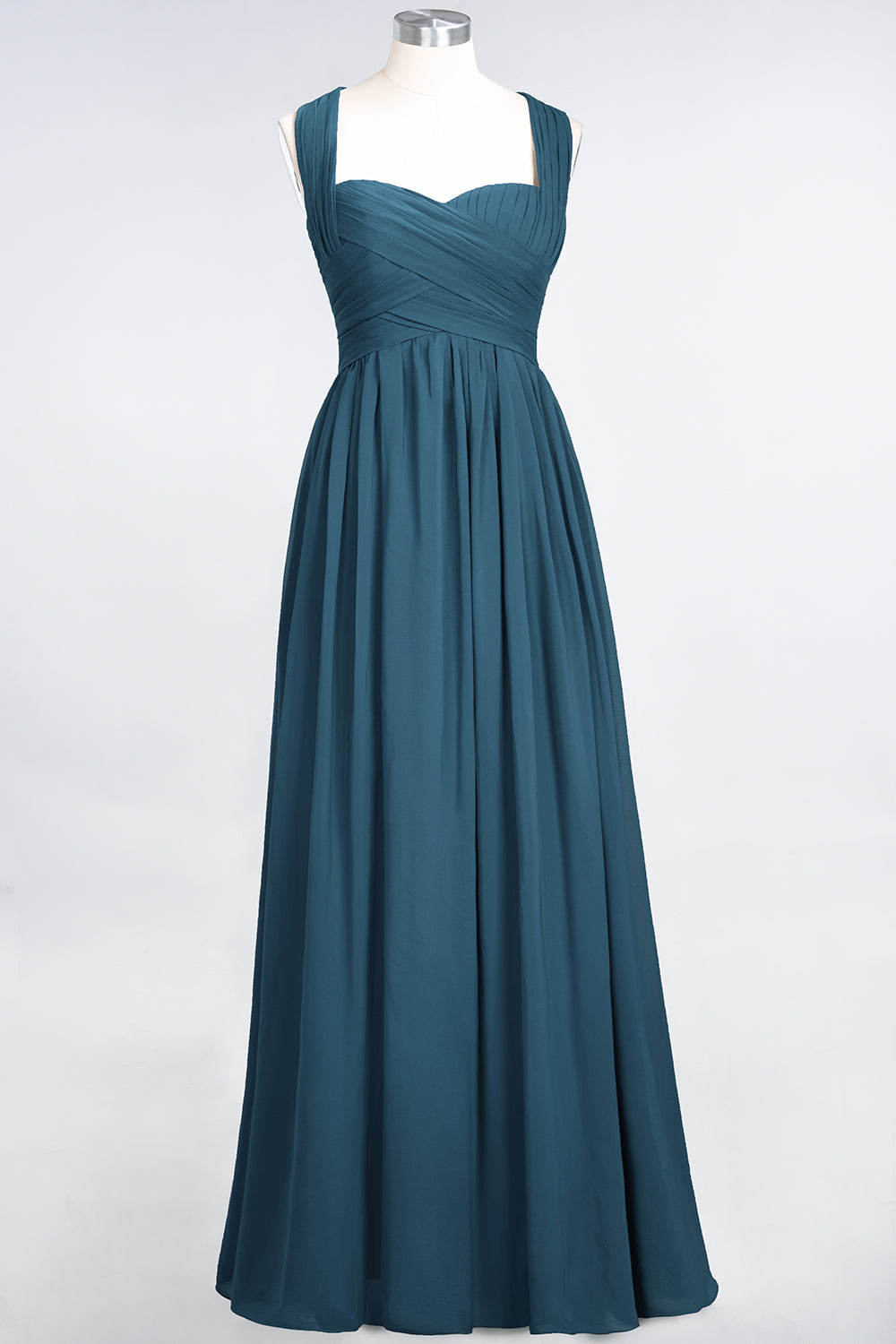 Burgundy Simple Long A-line Cap Sleeves Sweetheart Bridesmaid Dress