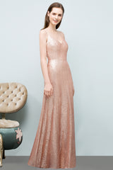Long Sweetheart Sequined A-line Formal Evening Dress