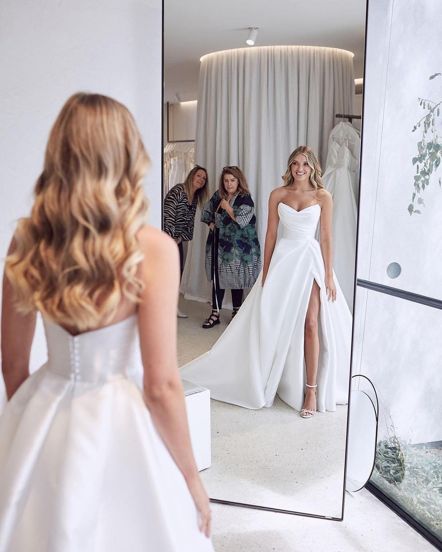 Long Sweetheart Satin A-Line Floor Length Ruffles Wedding Dress With Side Slit