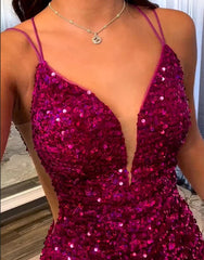 Glitter Mermaid V-Neck Sequins Backless Short Homecoming Dresses