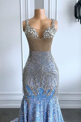 Mermaid Sequin Sweetheart Long Prom Dress with Beads