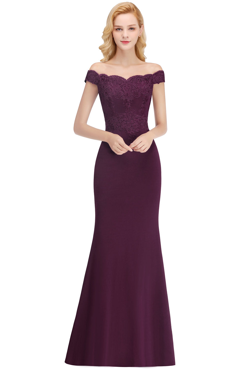 Mermaid Off the Shoulder Long Appliques Bridesmaid Dress