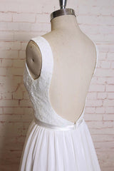 Sweetheart Long Lace Chiffon A-line Backless Wedding Dress