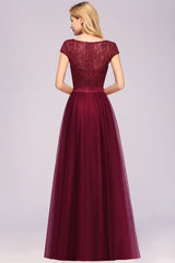 A-Line Chiffon Jewel Sleeveless Floor Length Bridesmaid Dresses with Ruffles