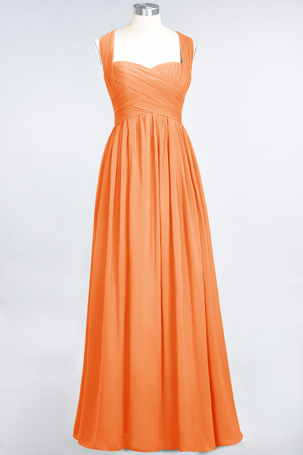 Burgundy Simple Long A-line Cap Sleeves Sweetheart Bridesmaid Dress