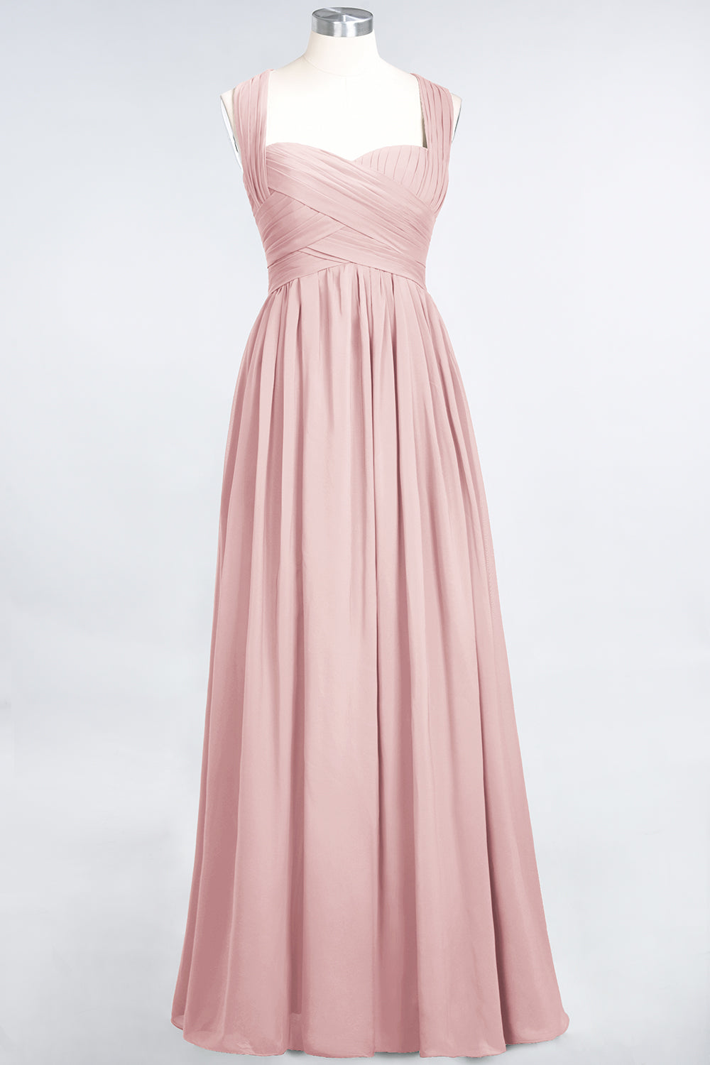 Burgundy Simple Long A-line Cap Sleeves Sweetheart Bridesmaid Dress